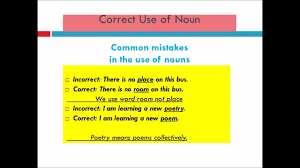 Correct Use Of Noun Nouns Words Correction