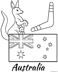 This lovely set of colouring sheets feature a selection of different australian plants. Australia Flag Boomerang Coloring Pages Printable