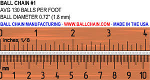 Chainsaw chains vary greatly in size and application. Ball Chain Sizes Bead Chain Sizes Size Chart