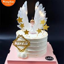 Angel Wings Cake Topper Cake Decoration Angel Happy Birthday Party Supplies Kids Wedding Cake Toppe Angel Wing Cake Topper Angel Wings Cake Birthday Cake Girls