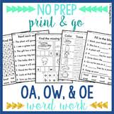 Words with oa worksheets pdf. Oa Ow Worksheets Teachers Pay Teachers