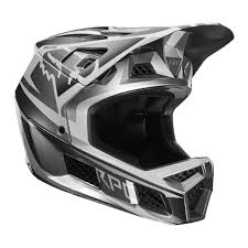 fox downhill mtb helmet rampage pro carbon beast metallic silver