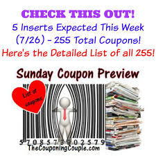 Sunday Coupon Preview For 7 26 15 5 Inserts This Sunday Sunday Coupons Coupons Coupon Inserts