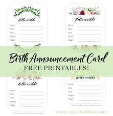 Download Baby Announcement Printable Online