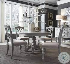 Get free shipping on qualified cast aluminum patio dining tables or buy online pick up in store today in the outdoors department. Summer House Dove Grey Extendable Round Pedestal Dining Room Set From Liberty Coleman Furniture