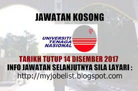 Permohonan jawatan kosong kerajaan di majlis promosi eksport getah malaysia (mrepc) ini terbuka kepada semua warganegara malaysia yan. Universiti Tenaga Nasional Uniten Jawatan Kosong Disember 2017