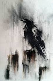 Black And White Raven Images Crow Drawing Original Charcoal Black And White Raven Art 12x8 Black And White Art Drawing Crows Drawing Charcoal Art
