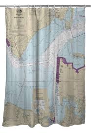 Va Hampton Roads Newport News Va Nautical Chart Shower Curtain