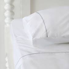 Check spelling or type a new query. White 500tc Cotton Percale Top Sheet Navy Blue Hemstitch