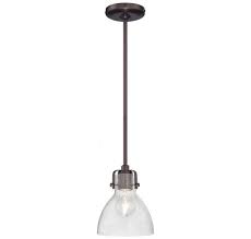 Minka Lavery Seeded Glass Pendant Light In Dark Brushed Bronze