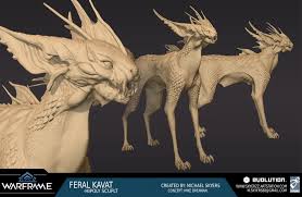Warframe Feral Kavat Catbrow Michael Skyers Lion Sculpture Animals Moose Art