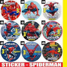 Jual undangan ulang tahun anak tema spiderman plus foto kab kudus gifonmi tokopedia. 60 Stiker Spiderman Label Bag Kue Souvenir Ultah Ulang Tahun Shopee Indonesia