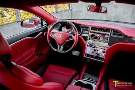 Factory cream model x interior with oak wood steering wheel and 2nd row center console. Tesla Model S Carbon Fiber Dash Panel Kit Tesla Model S Tesla Model Luxury Car Interior