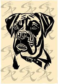 Black And White Boxer Dog Art Vector Dog Boxer Headanimalsdownload Files Digital Etsy Boxer Dog Boxer Dogs Art Dogs