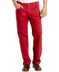 Black And Red Jeans Men Pin On Straight Fit Jeans