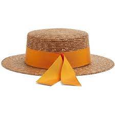 Federica Moretti Ribbon Embellished Flat Top Straw Hat 105 Liked On Polyvore Featuring Accessories Hats Rib Embellished Flats Summer Straw Hat Crown Hat