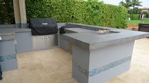 firepits built into concrete counter