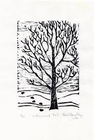 Black And White Linoleum Print The Cottonwood Trail Linocut Limited Edition Black And White Lino Block Print Winter Scene Tracks And Cottonw Woodcuts Prints Linocut Linocut Printmaking