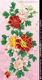 牡丹花花卉图案 watercolor paintings painting textile design