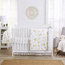 Bright colors and a happy pattern will add a pop of personality to your baby girl's new room. Lemon Collection 4 Piece Crib Bedding