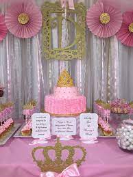 Princess Baby Shower Party Ideas Photo 5 Of 12 Baby Shower Princess Decorations Baby Shower Princess Baby Shower Party Planning