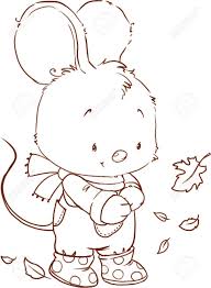 Baby mickey mouse coloring pages for toddlers. Cute Mouse Coloring Page Fall Outlined Clipart Stock Photo Picture And Royalty Free Image Image 130446595