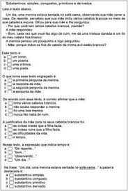substantivos simples composto primitivo derivado atividades substantivos prova de portugues substantivo