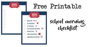 School Morning Routine Checklist Free Printable Paper