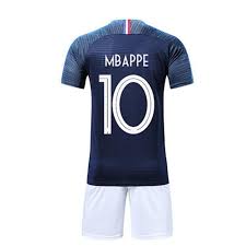 Maillot france nike vapor 2017/18 1 etoile, coloris noir. Mbappe No 10 Equipe De France 2 Etoiles Jersey Maillots Foot Et Shorts De Football Enfant Bleu Prix Pas Cher Cdiscount