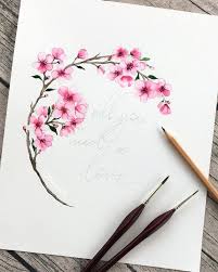 Pingl Par Destin Delray Sur Leaves Pinterest Fleur De Cerisier Avec Et Fleur De Cerisier Japonais Dessin 20 1080x1 Flower Drawing Blossom Tattoo Watercolor Art