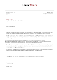 Cover letter samples and templates to inspire your next application. Recruitment Specialist Cover Letter Sample Kickresume