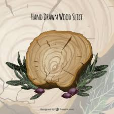 Use the wet towel to wipe any unfinished edges. Free Vector Hand Drawn Wood Slice With Leaves