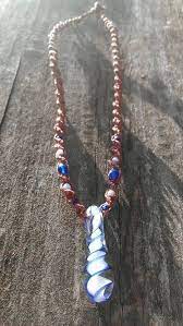 Heady Hemp Necklace With Blue And White Glass Drop Pendant Etsy Hemp Necklace Drop Pendant Heady Glass Pendant