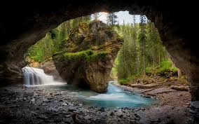 Download Wallpapers Mountain River Forest Cave Grotto Beautiful Mountain Landscape Usa Besthqwallpapers Com Sunrise Lake Mountain Landscape Beautiful Mountains