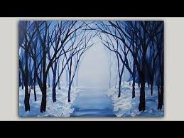 Acrylic Black And White Landscape Paintings Acrylic Painting Snowy Winter Forest Path Snowy Winter Forest Path Acrylic Painting Painted With Li In 2020 Winter Landscape Painting Winter Painting Forest Painting