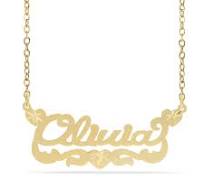Personalized Name necklace with Satin and Heart "Olivia"