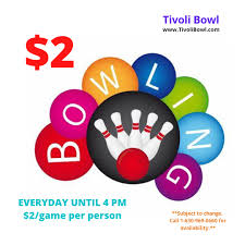 We have an all new lounge area with daily drink specials . Tivoli Bowl Home Facebook