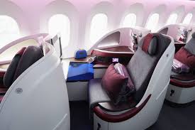 Number of passenger seats in three classes: Review Qatar Airways 787 Dreamliner Business Class Daytime Flight