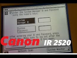 Numéro du modèle de l'article : System Manager Id And System Password Canon Imagerunner Ir 2520 Youtube