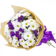 Букет Хризантема и статица - заказать и купить с доставкой | Служба  доставки цветов г. Барнаул Алтайский край