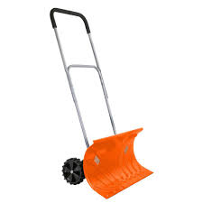 Ivation 26 In Rolling Snow Pusher Shovel Ivawhsnowpush The Home Depot In 2020 Snow Shovel Snow Shovel With Wheels Snow Plow