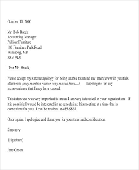 Sample letter of apology for missed interview. Formal Apology Letter For Not Attending An Event Letter