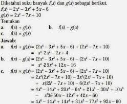 Pada dasarnya operasi aljabar pada suatu fungsi dapat diselesaikan seperti halnya operasi aljabar biasa. Contoh Soal Operasi Fungsi