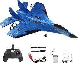Buy Amitasha 2.4GHz 2CH Remote Control Airplane RC Glider for Beginner Adult  Kids, Easy to Fly EPP Foam RC Aircraft Fighter with LED Light (Blue) Online  at Low Prices in India -