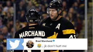 Updated daily, for more funny memes check our homepage. Brad Marchand Roasted David Backes With A Hilarious Tweet Involving His Dogs Article Bardown