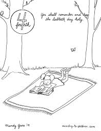 4th Commandment Coloring Page Keep The Sabbath Holy Sunday School Coloring Pages School Coloring Pages Bible Coloring Pages