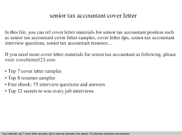 Senior Tax Accountant Cover Letter
