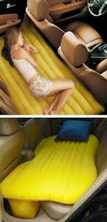 Inflatable Car Bed An Airbed For Your Back Seat Overnighter Pump Up Mattress For Travelling Etc Genius Produ Inflatable Car Bed Cool Stuff Life Hacks