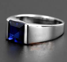 Men S 925 Silver Filled Sqaure Blue Sapphire Crystal Stone Solitaire Wedding Ring Eternity Jewelry Wedding Rings Solitaire Eternity Jewelry Stones And Crystals