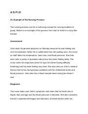 a d p i e docx adpie an example of the nursing process the